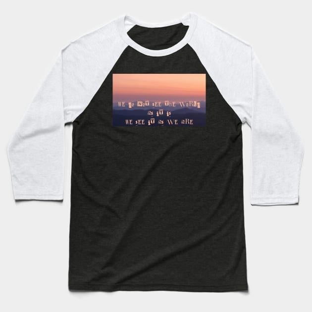 Internal perception-peachy Baseball T-Shirt by TheSunGod designs 